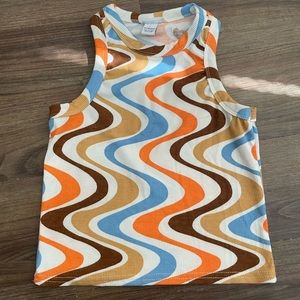 ribbed cotton racerback tank top